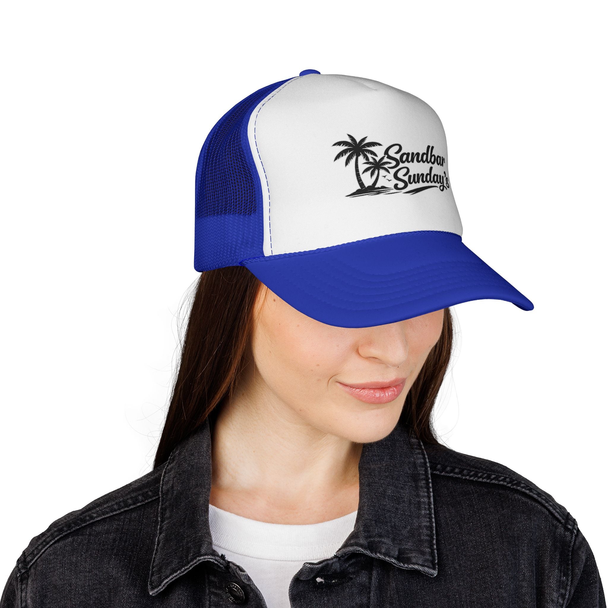 Sandbar Sundays Trucker Cap — Palm Tree Beach Hat