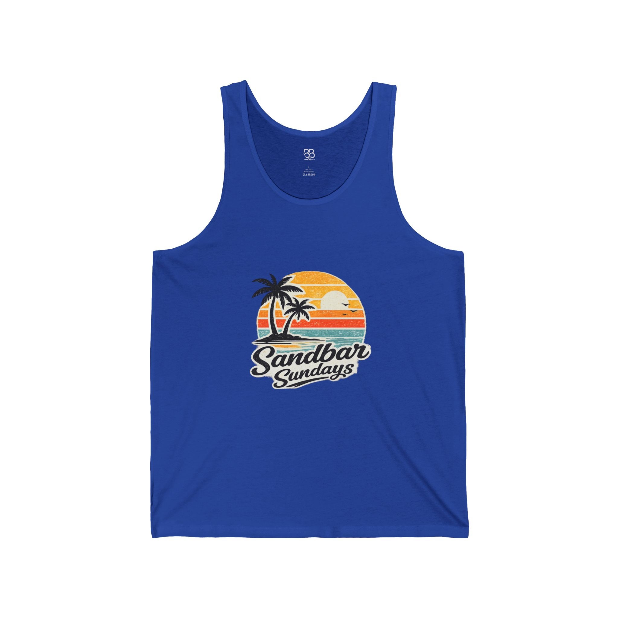 Sandbar Sundays Sunset Palm Tree Tank Top