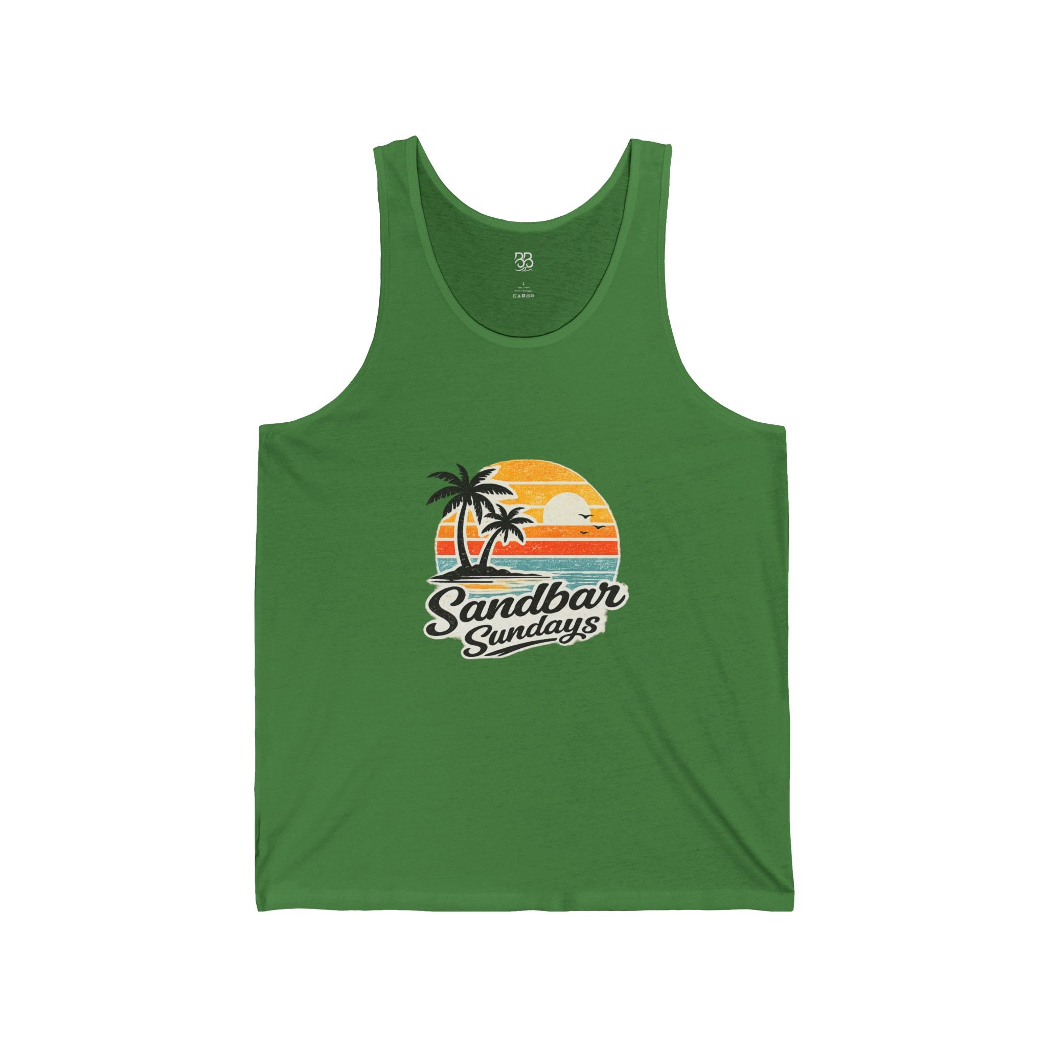 Sandbar Sundays Sunset Palm Tree Tank Top