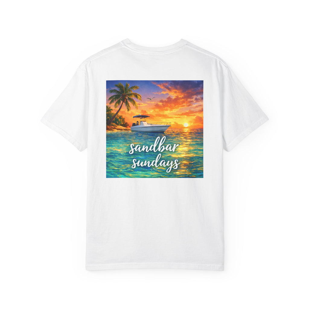Sandbar Sundays Sunset Boat T-Shirt