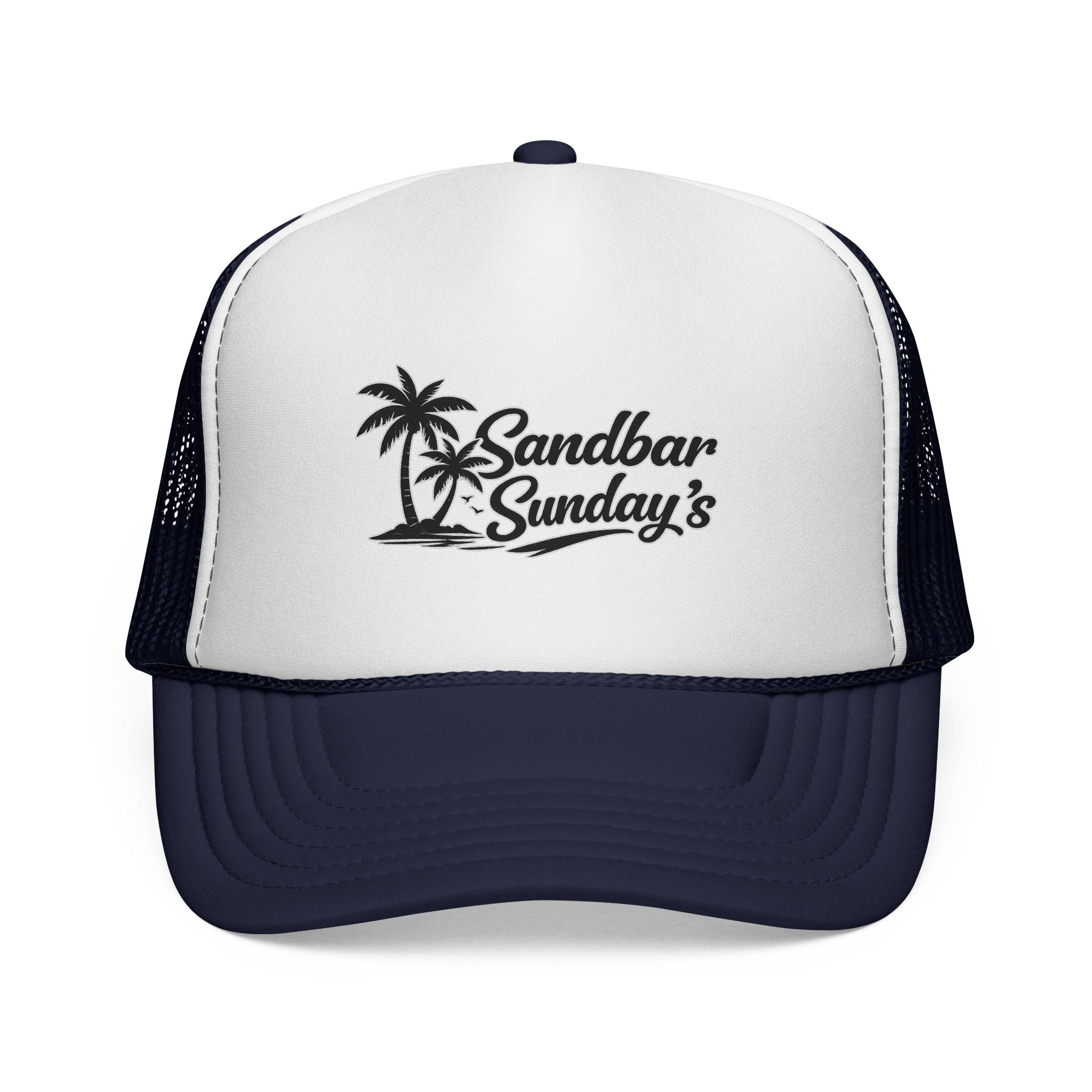 Sandbar Sundays Trucker Cap — Palm Tree Beach Hat