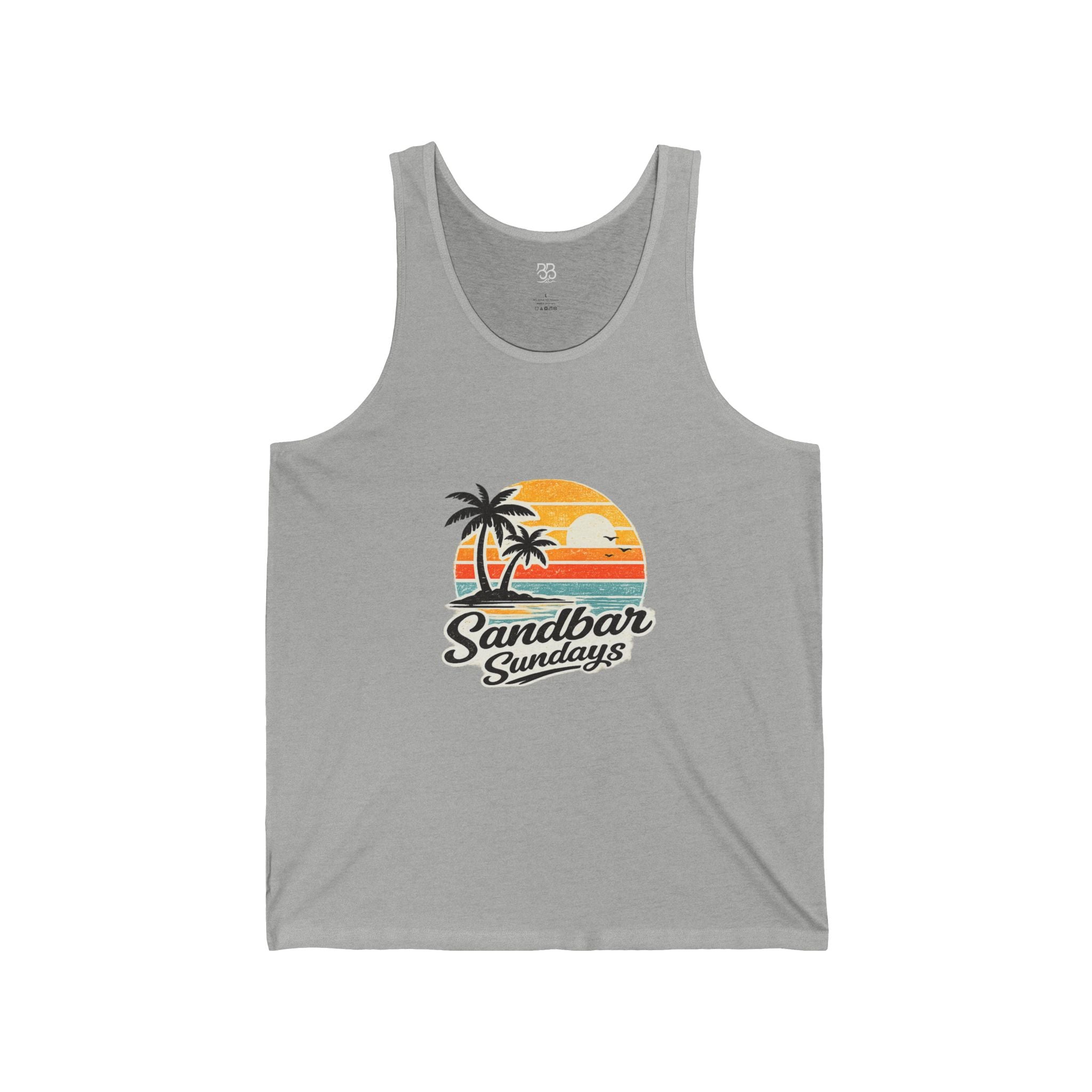 Sandbar Sundays Sunset Palm Tree Tank Top