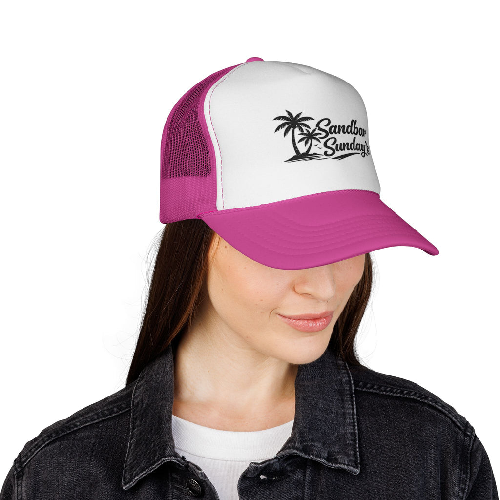 Sandbar Sundays Trucker Cap — Palm Tree Beach Hat