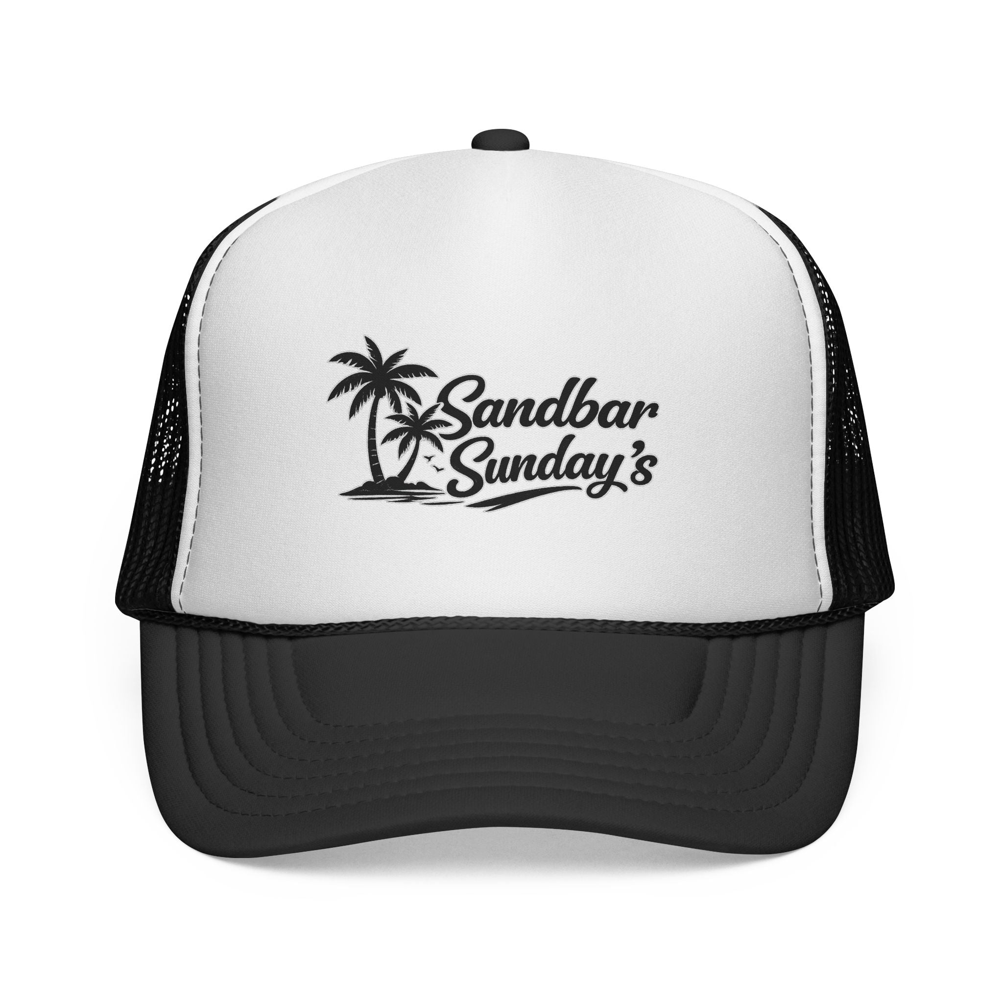 Sandbar Sundays Trucker Cap — Palm Tree Beach Hat