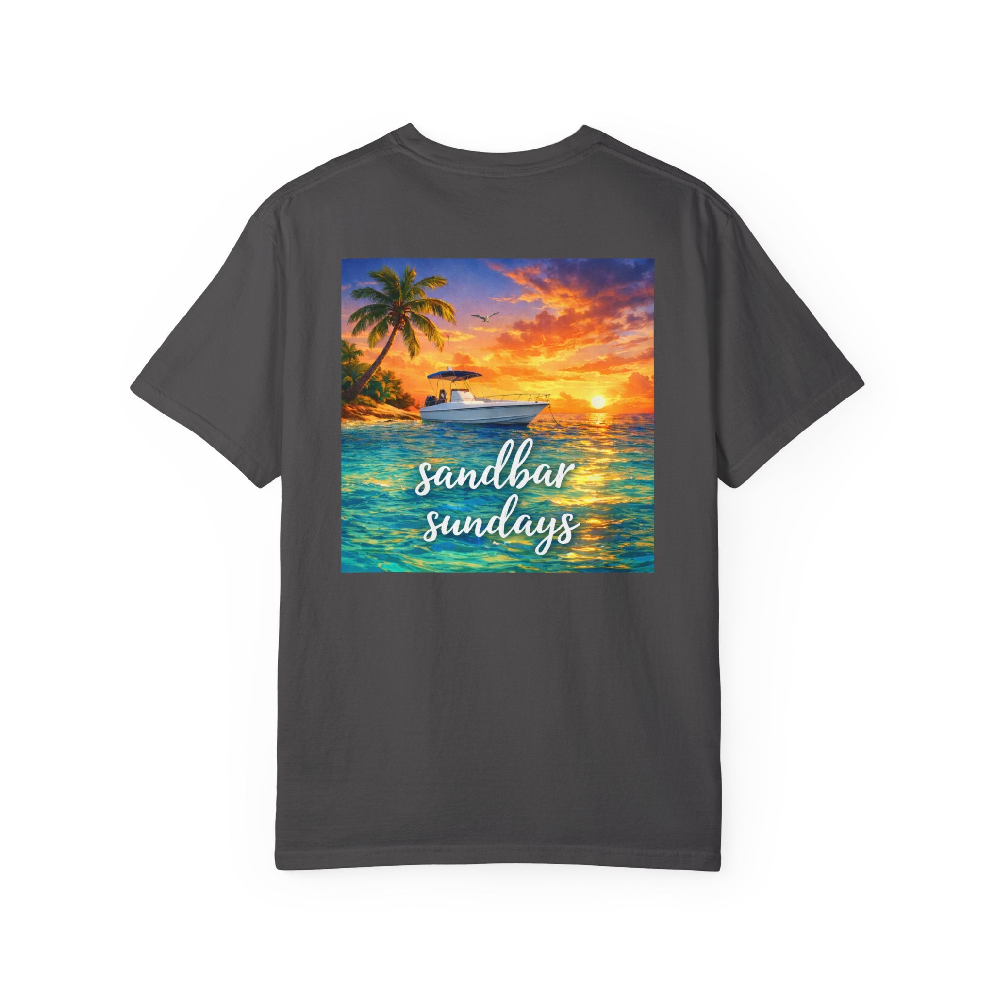 Sandbar Sundays Sunset Boat T-Shirt