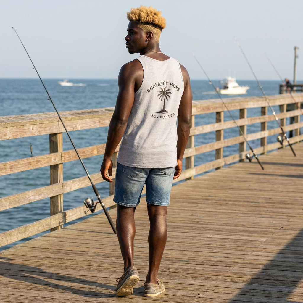 Buoyancy Boys Palm Tree Tank Top — Branded Beach Muscle Tee