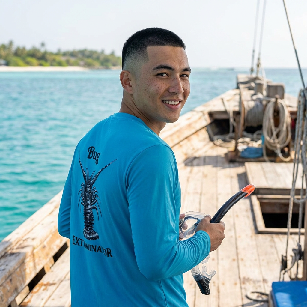 Bug Exterminator Spiny Lobster Fishing Shirt — UV Protection Long Sleeve