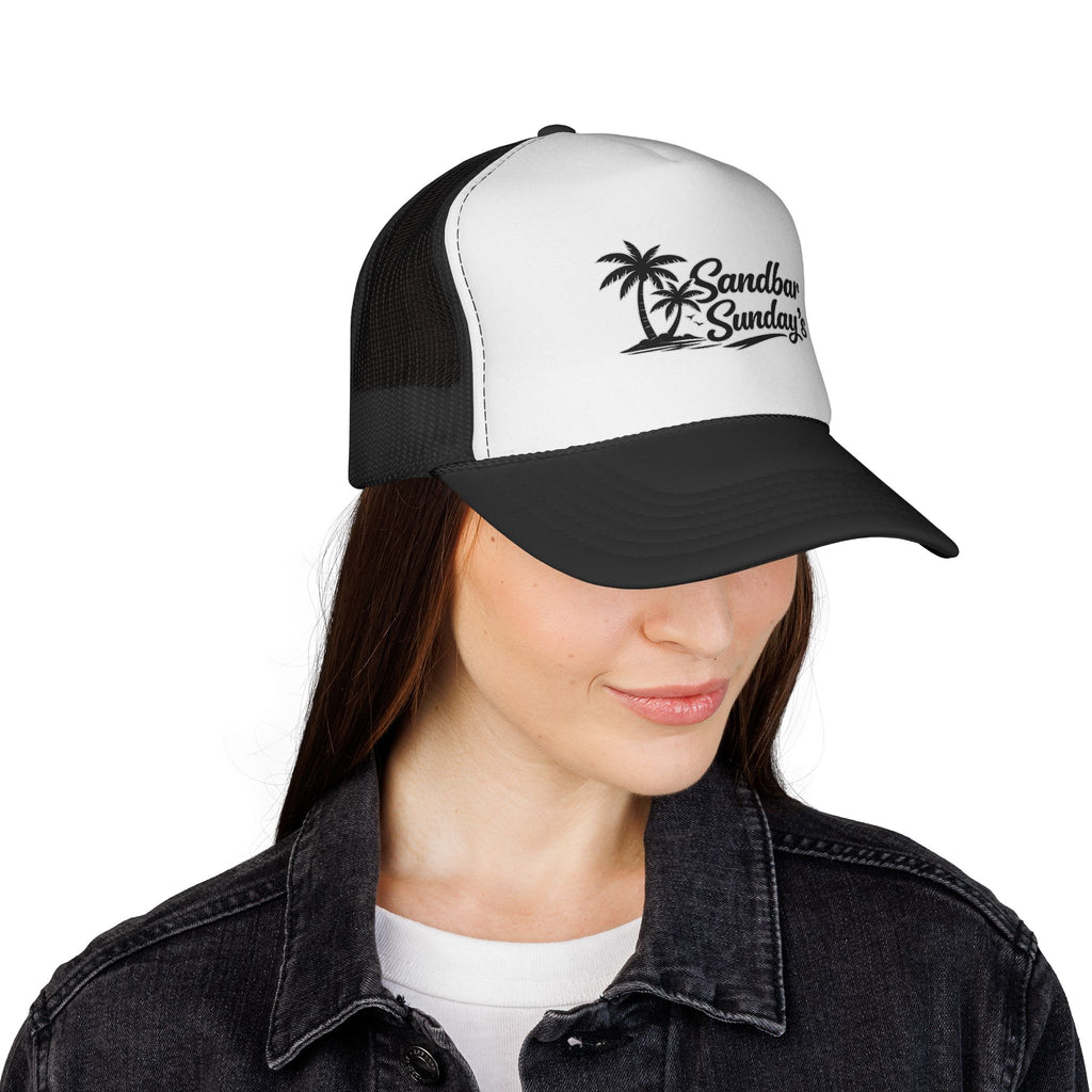 Sandbar Sundays Trucker Cap — Palm Tree Beach Hat