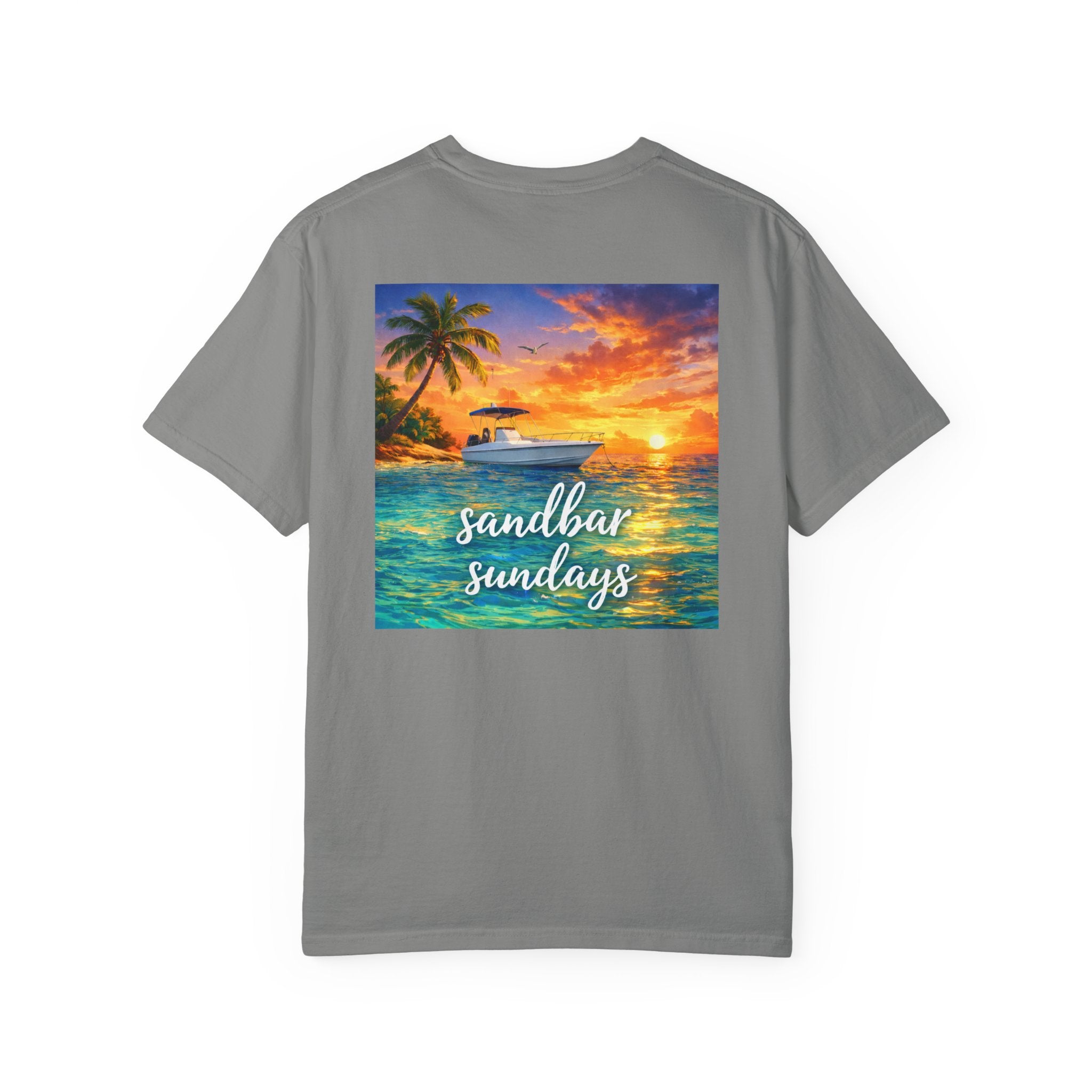 Sandbar Sundays Sunset Boat T-Shirt