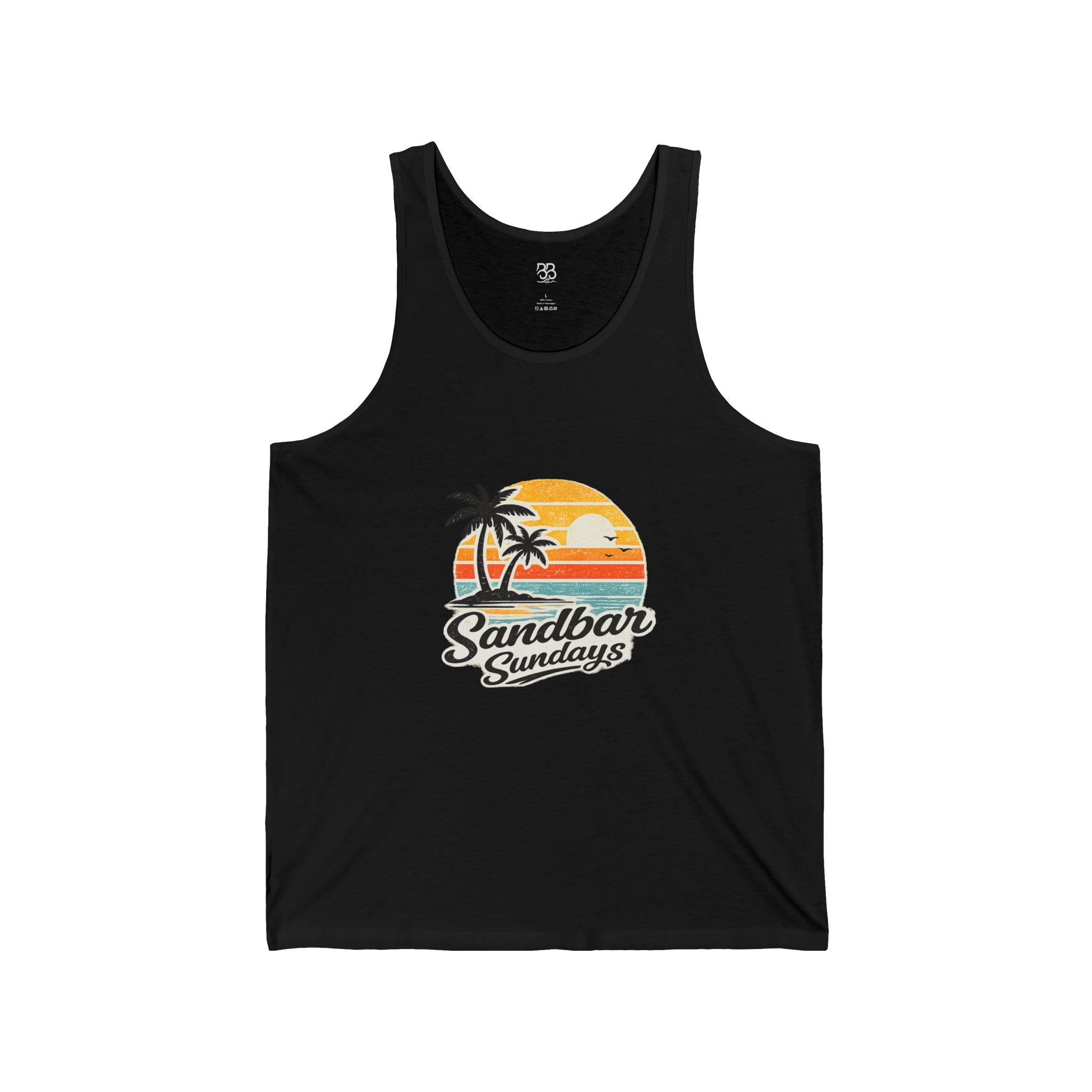 Sandbar Sundays Sunset Palm Tree Tank Top